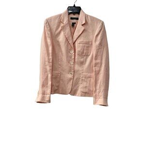 Lauren Ralph Lauren Size 8P Light Pink 100% Linen Blazer